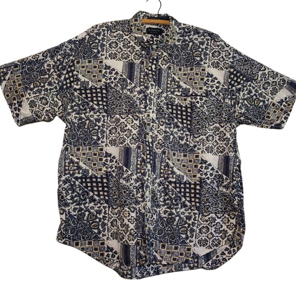 Gant Other - Vintage Mens Rugger by Gant Poplin‎ Button-Down Paisley Shirt XL 90s, 80s Preppy